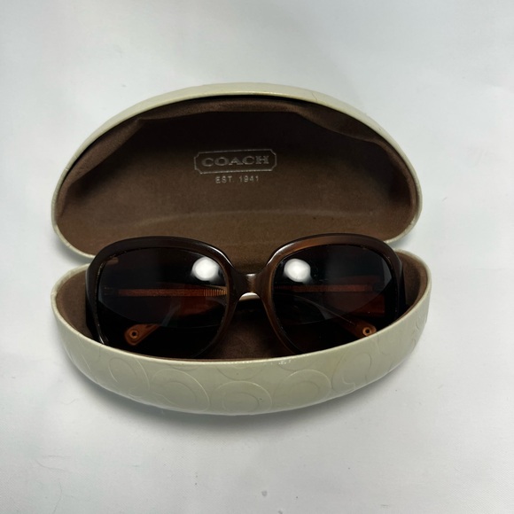 Coach Large Brown Square Sunglasses with Case - Frames Only - Picture 11 of 11